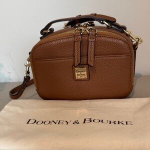 Dooney & Bourke Belvedere Ambler Crossbody Bag in Caramel Pebbled Leather